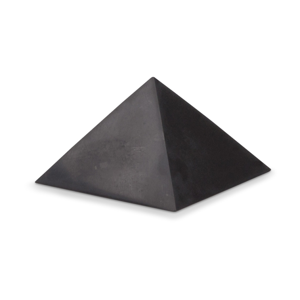 nicht  poliert aus Karelien/Zertifikat mit Symbol Schungit  Pyramide 10x10 cm 